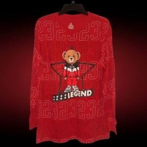 Bailey Apparel Launder #23 Ledgend Michael Jordan Bear Men's Long Sleeve Size XL